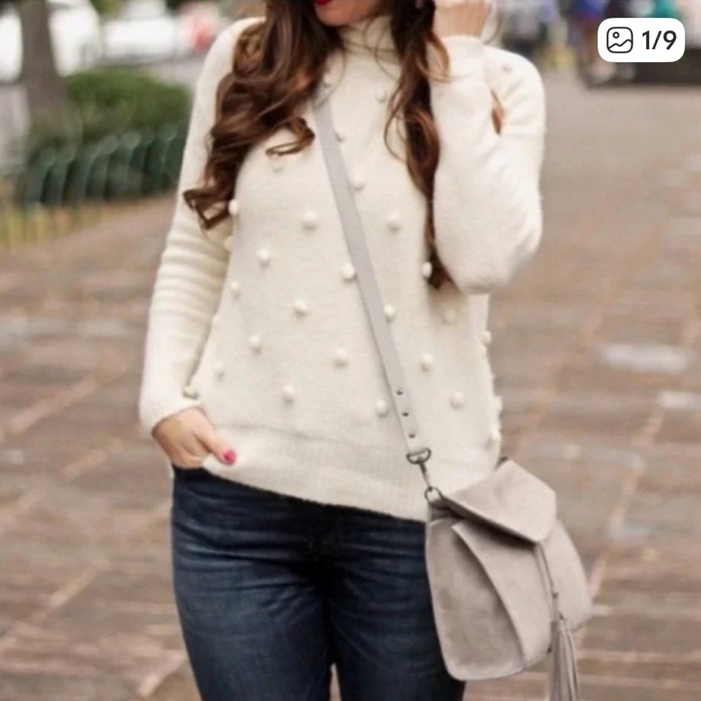 Madewell Bobble Wool Alpaca Pullover Sweater In Antique Cream Ivory Size S